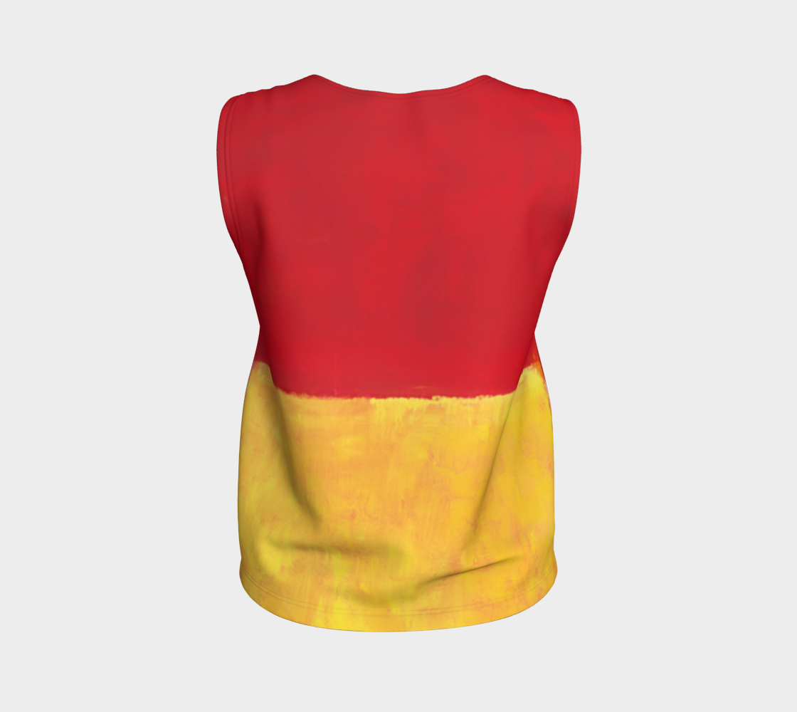 a red and yellow top with a yellow bottom