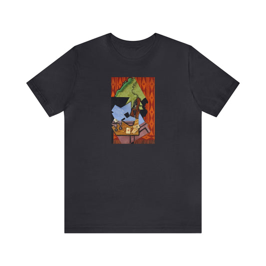 JUAN GRIS - VIOLIN AND PLAYING CARDS ON A TABLE - UNISEX JERSEY T-SHIRT