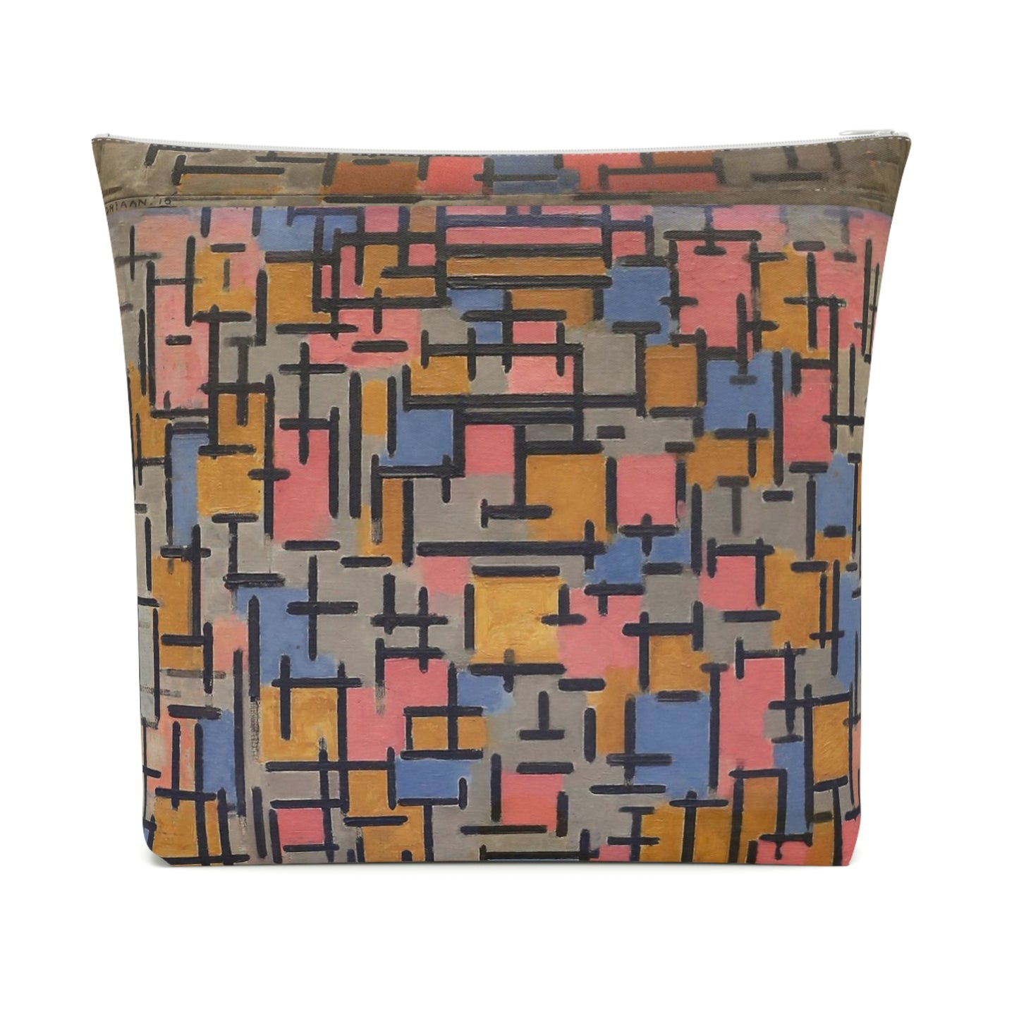 a multicolored pillow with a pattern on it