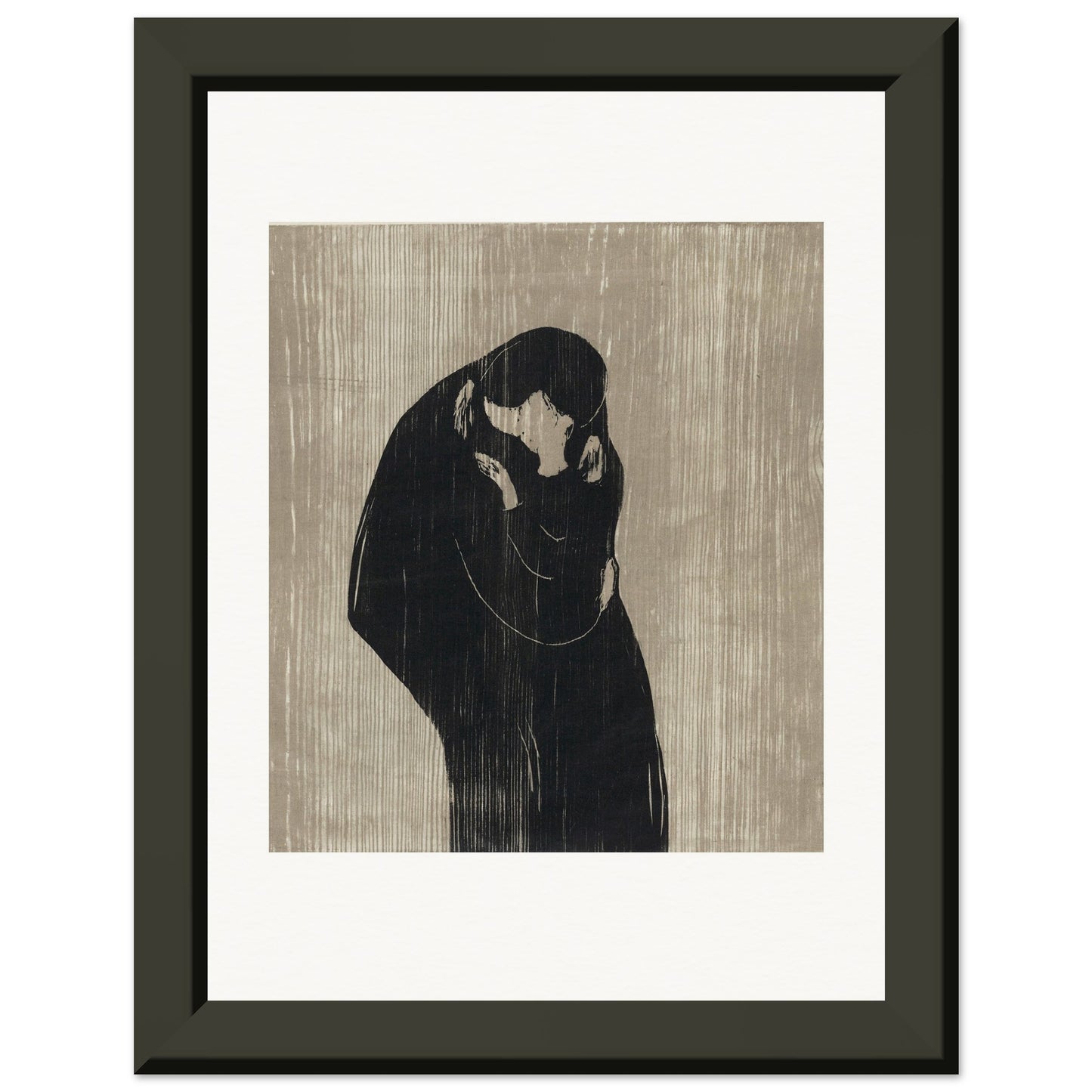 EDVARD MUNCH - THE KISS IV (1902) - MUSEUM MATTE POSTER IN METAL FRAME