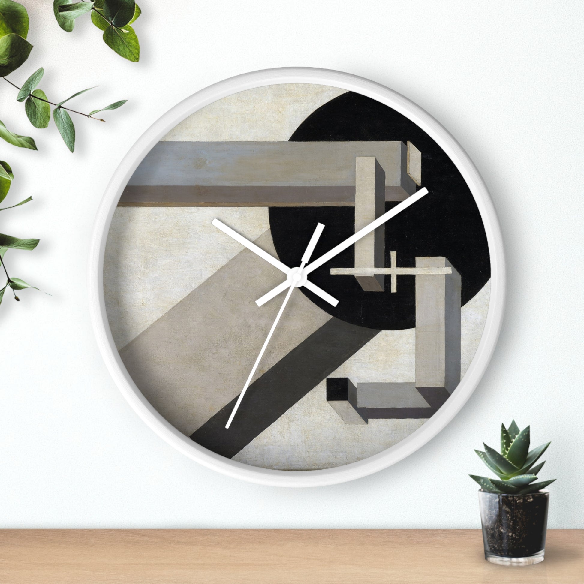 EL LISSITZKY - PROUN 1 D (1919)  - WOODEN ART WALL CLOCK