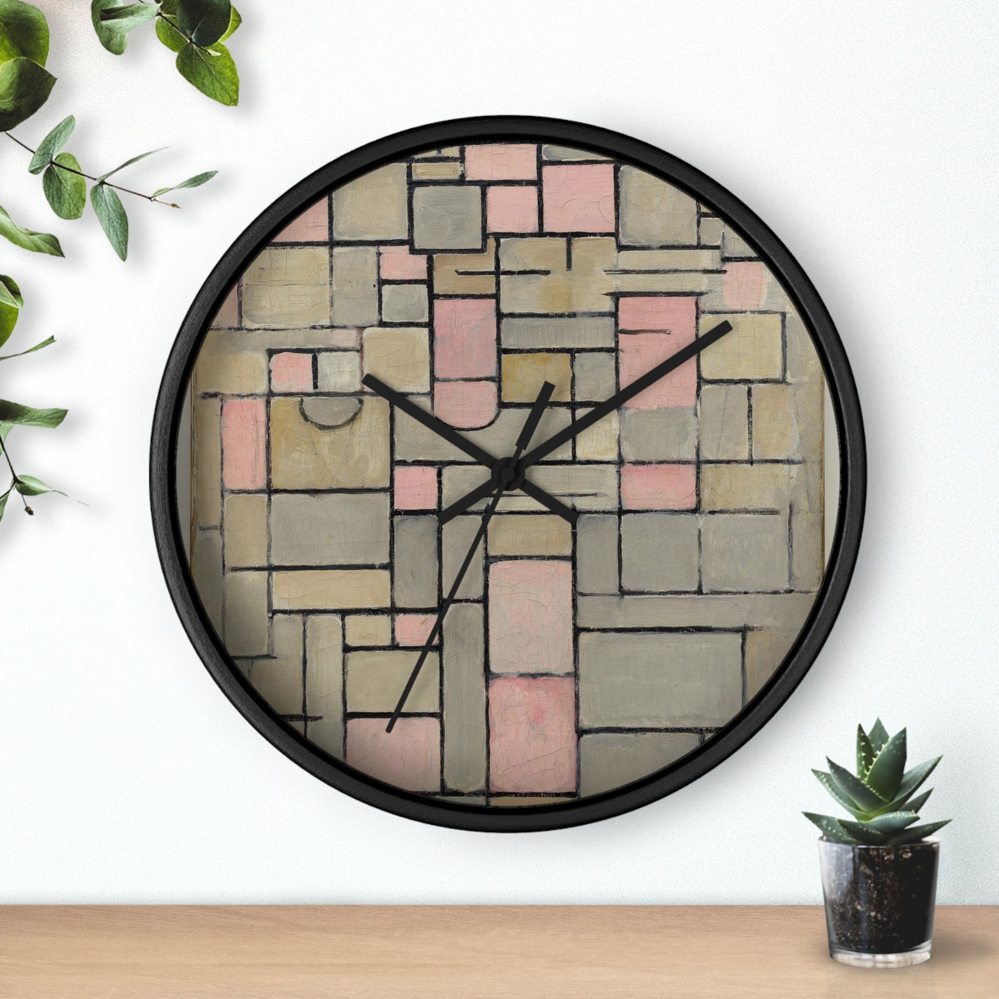 PIET MONDRIAN COMPOSITION 8 (1914) - WOODEN ART WALL CLOCK