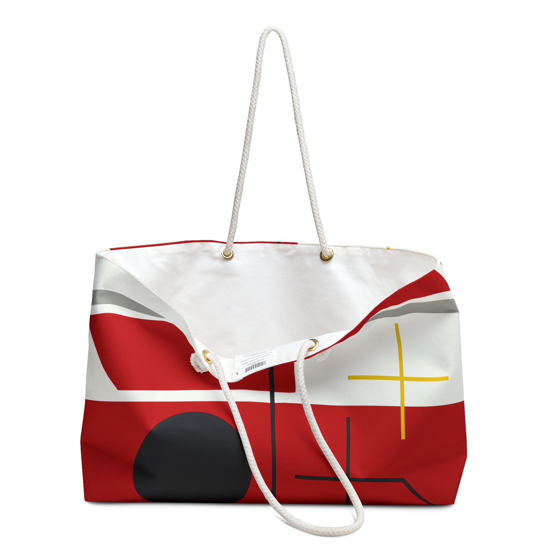 MYRIAM THYES - FOUR SPACES WITH PLANES, CIRCLES AND CROSS - WEEKENDER TOTE BAG