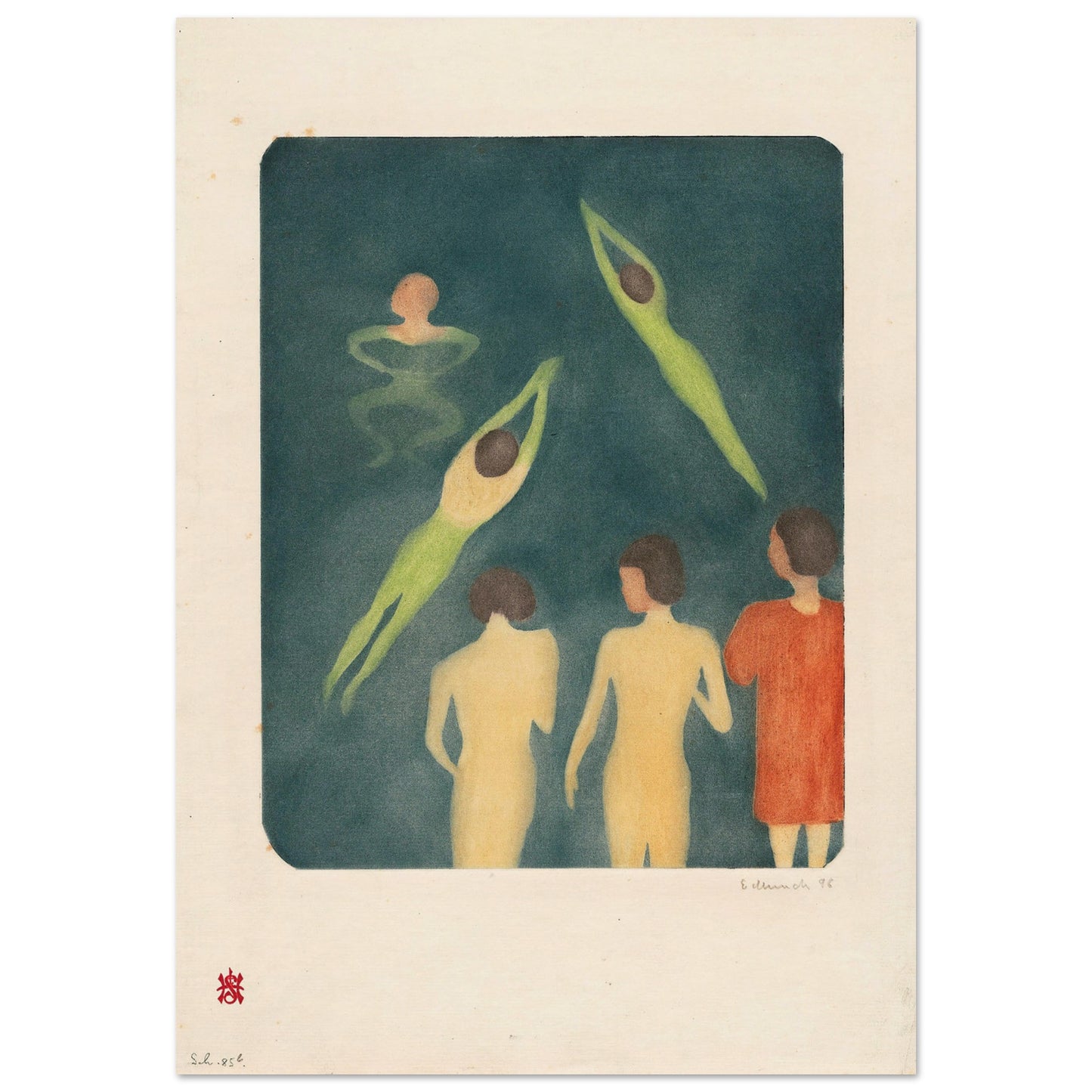 EDVARD MUNCH - BOYS BATHING (1896) - MUSEUM QUALITY MATTE POSTER 