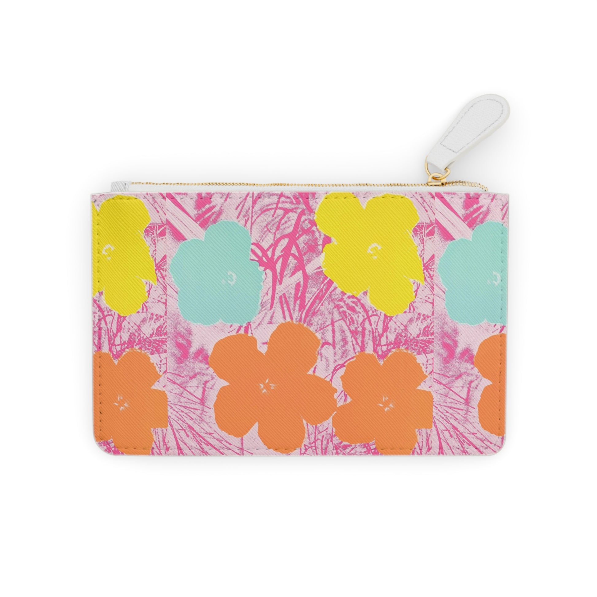 ANDY WARHOL - FLOWERS - VEGAN MINI ART CLUTCH