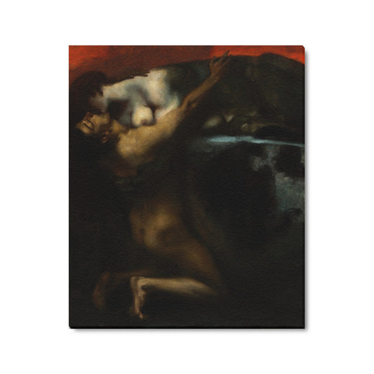 FRANZ VON STUCK - THE KISS OF THE SPHINX (1895) - WRAPPED CANVAS PRINT 20" x 24"