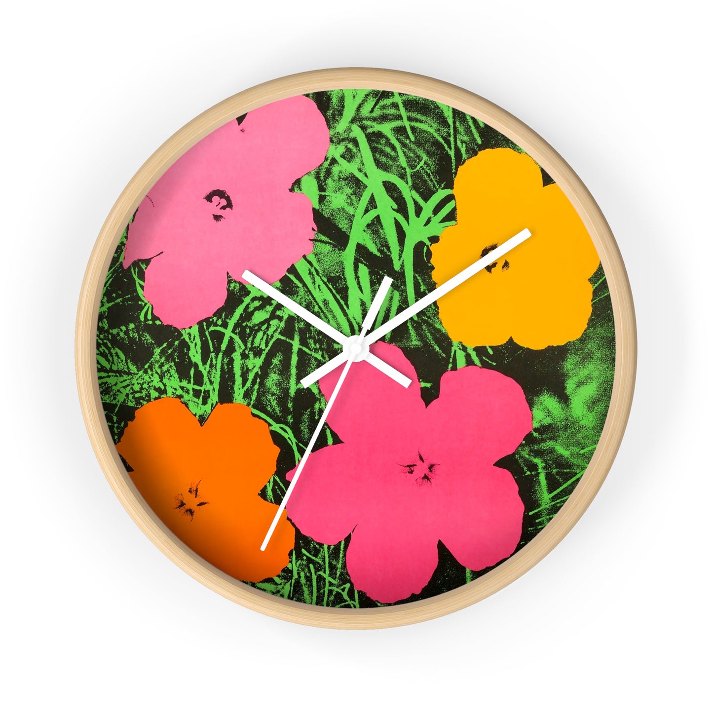 ANDY WARHOL - FLOWERS - WOODEN ART WALL CLOCK - AMAZING!