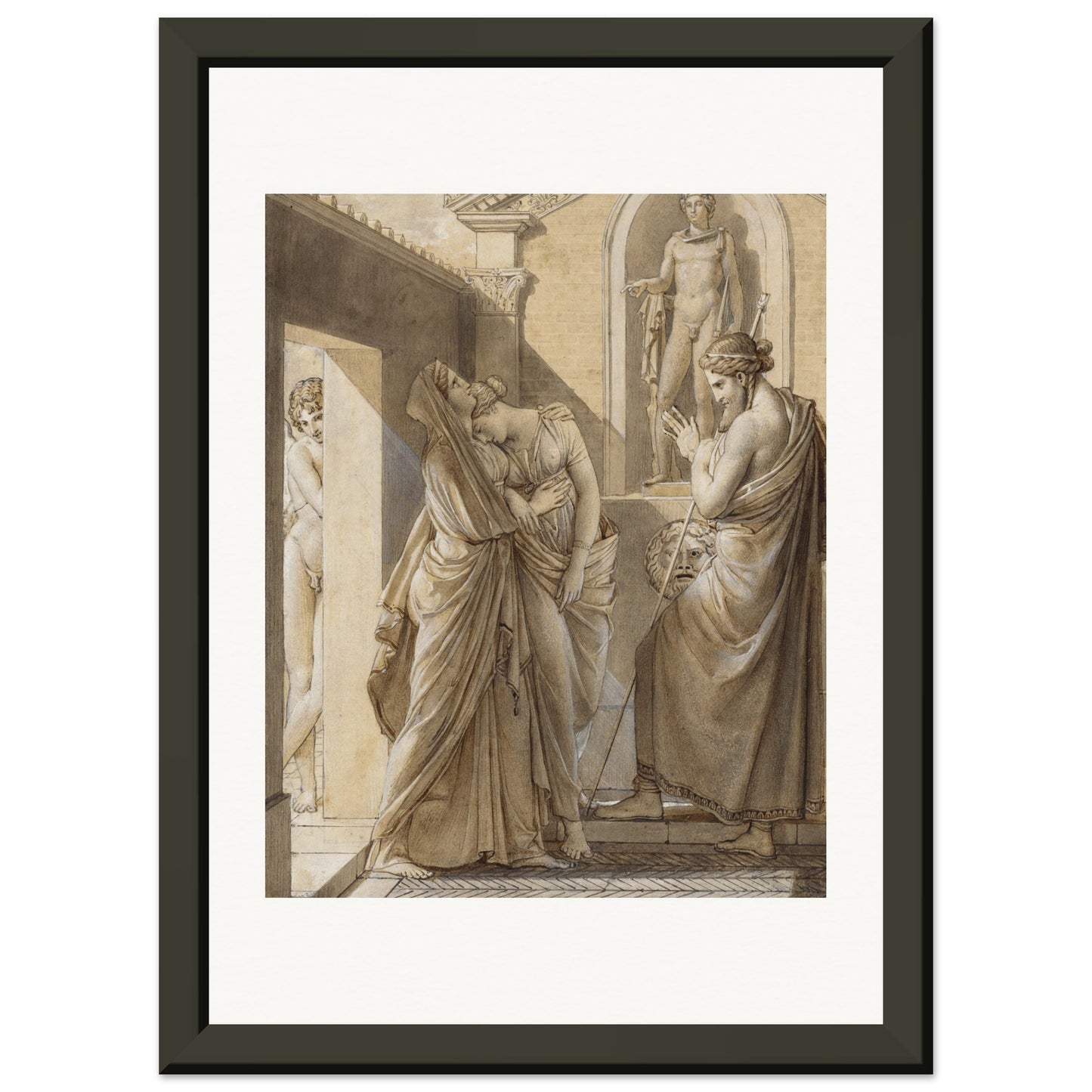 FRANCOIS GERARD - THE FATHER OF PSYCHE CONSULTING THE ORACLE OF APOLLO (1796) - MUSEUM MATTE POSTER IN METAL FRAME