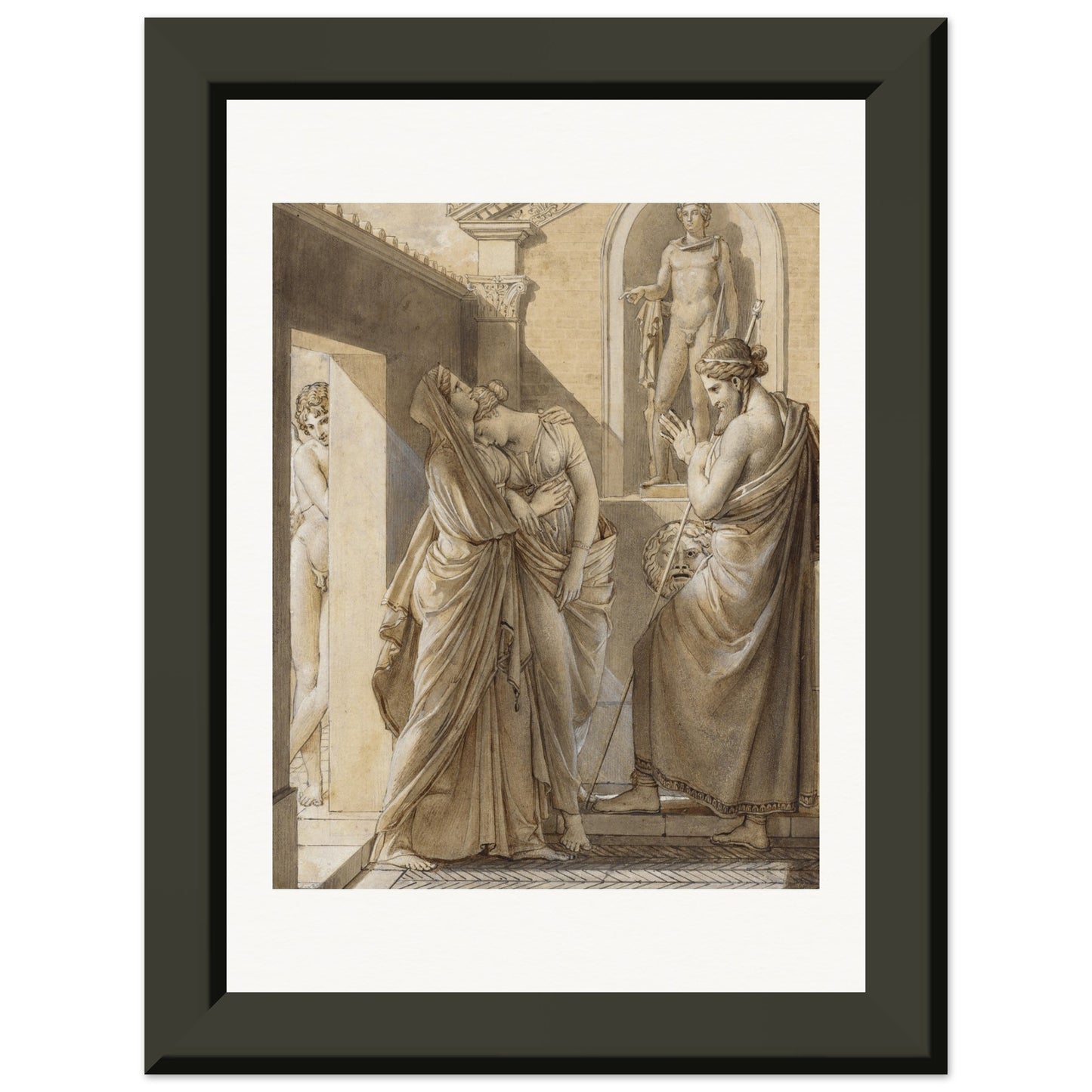 FRANCOIS GERARD - THE FATHER OF PSYCHE CONSULTING THE ORACLE OF APOLLO (1796) - MUSEUM MATTE POSTER IN METAL FRAME