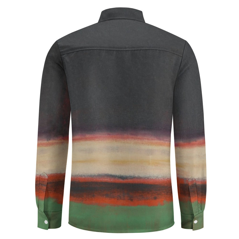 MARK ROTHKO - ABSTRACT - ONE POCKET LONG SLEEVE VELVET SHIRT FOR HIM