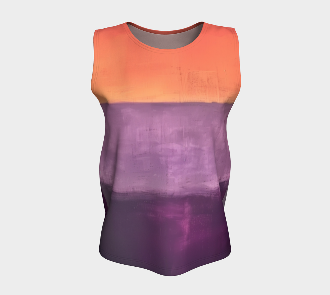 a women's tank top with an orange and purple ombretta