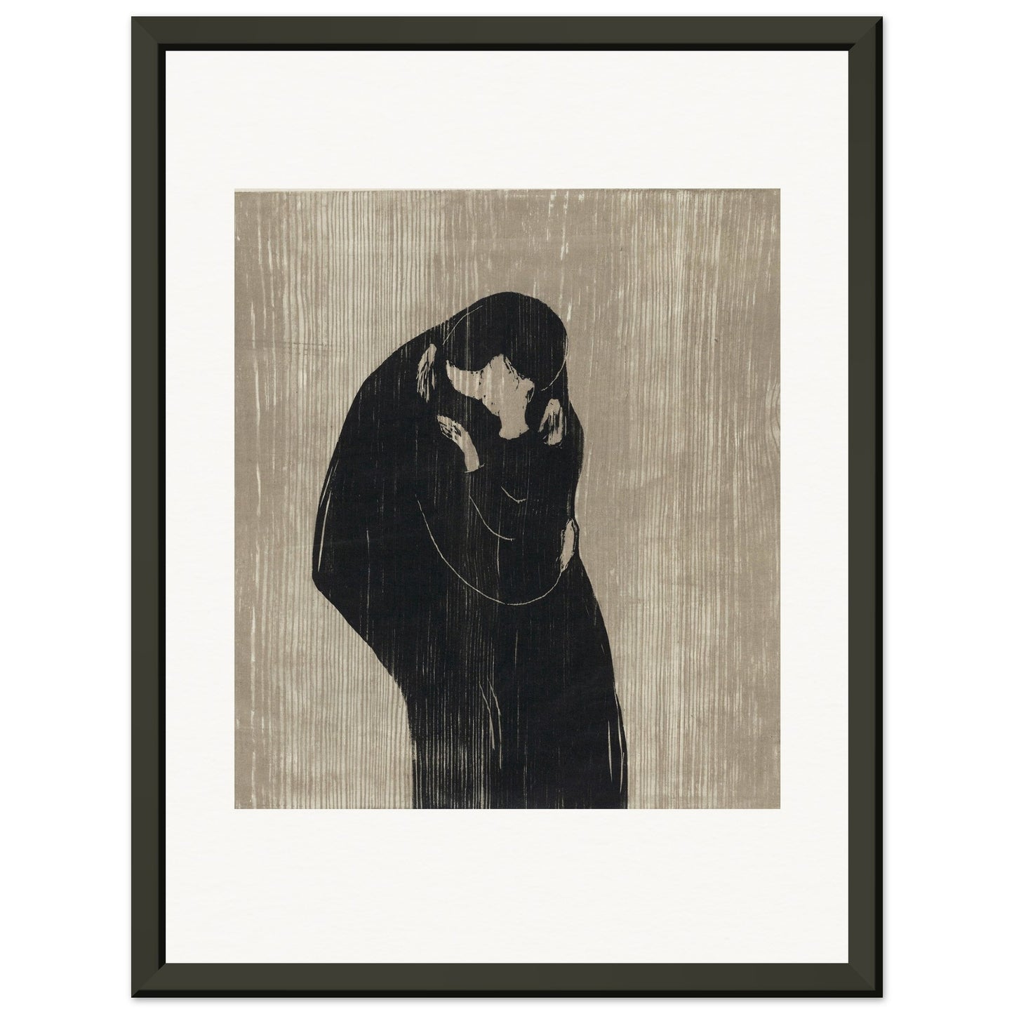 EDVARD MUNCH - THE KISS IV (1902) - MUSEUM MATTE POSTER IN METAL FRAME