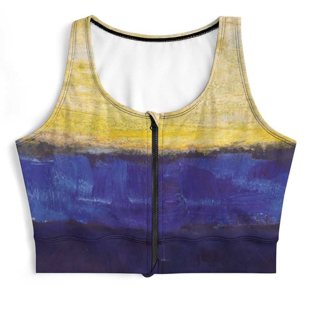 MARK ROTHKO - ABSTRACT - ZIPPERED YOGA VEST TOP FOR HER