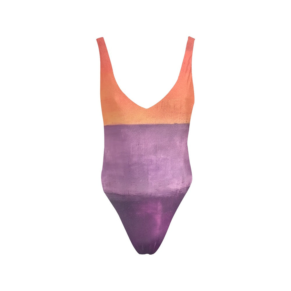 MARK ROTHKO - ABSTRACT - HALTER STRAPS BACKLESS SWIMSUIT