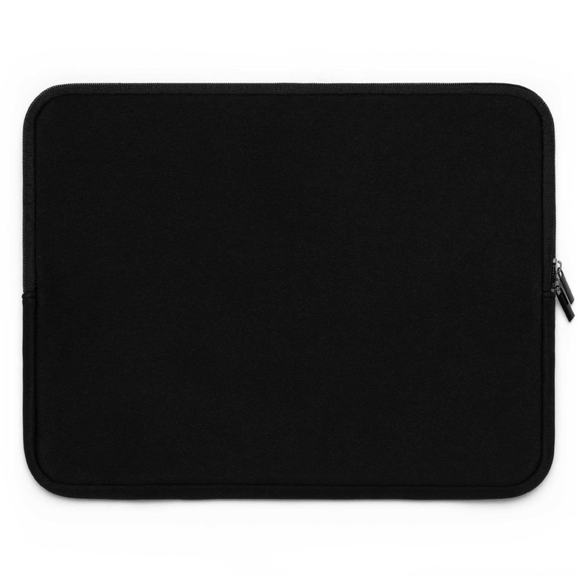 a close up of a black laptop case on a white background