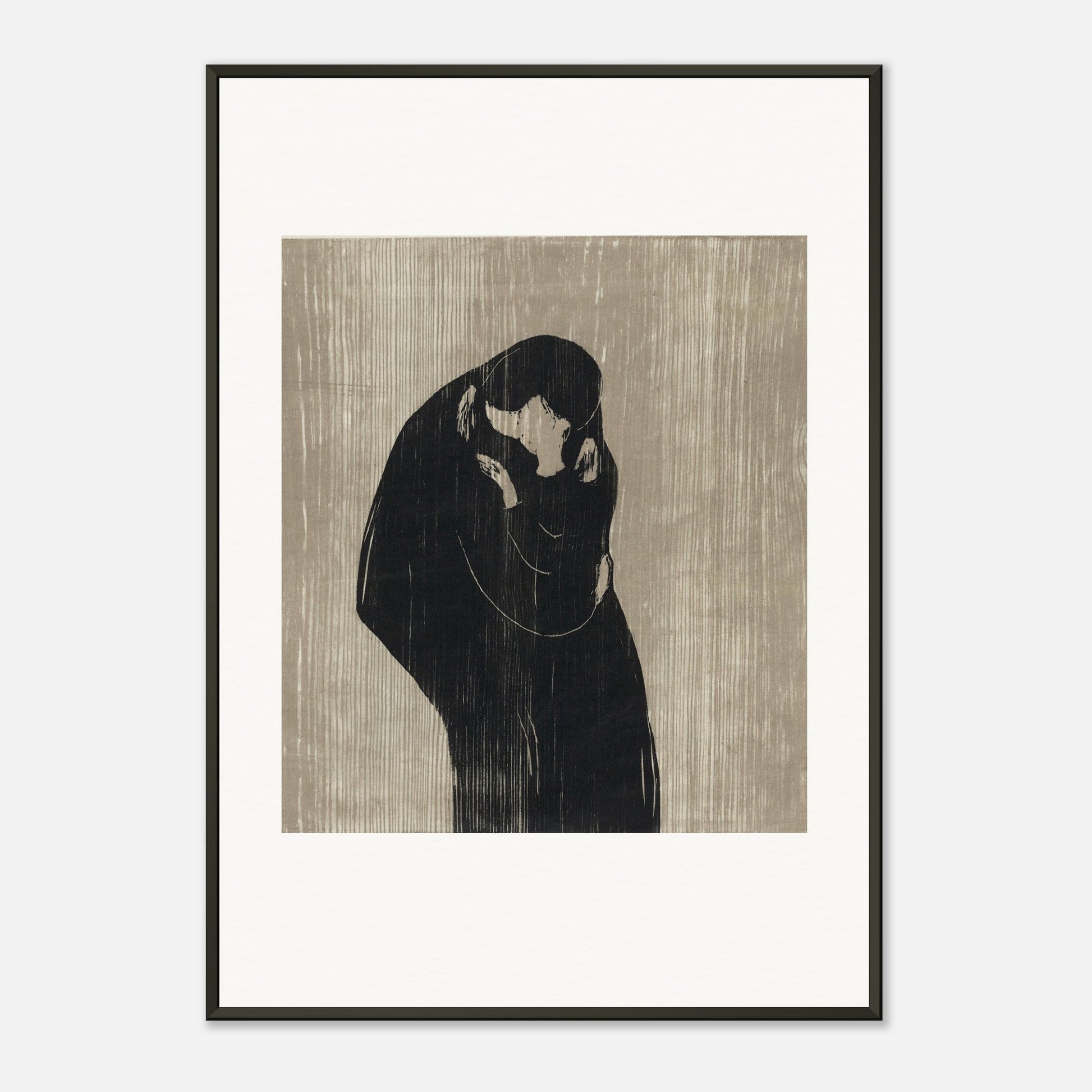 EDVARD MUNCH - THE KISS IV (1902) - MUSEUM MATTE POSTER IN METAL FRAME