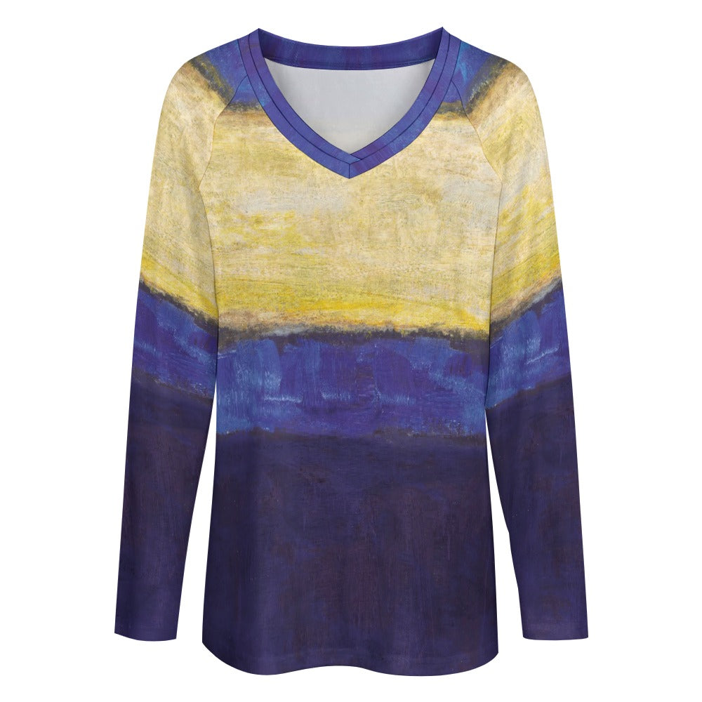 MARK ROTHKO - ABSTRACT ART - LONG SLEEVE LOOSE TEE FOR HER 