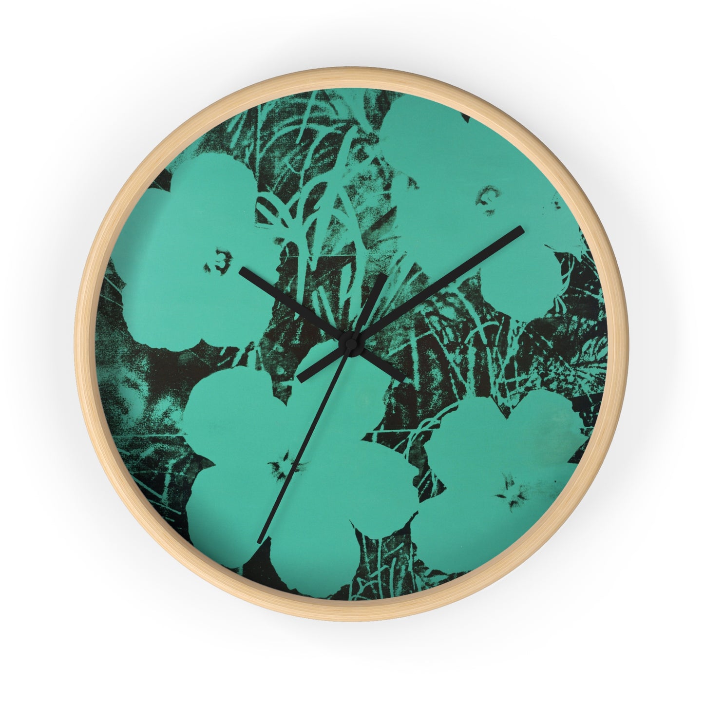 ANDY WARHOL - TEN-FOOT FLOWERS - WOODEN WALL ART CLOCK