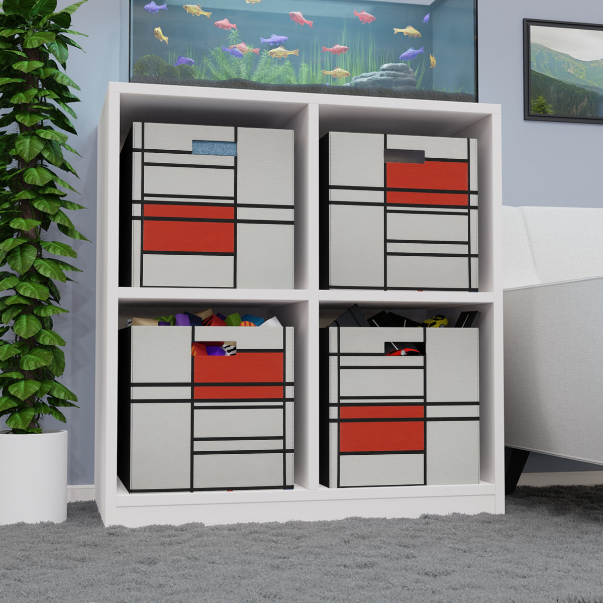 Mondrian Lp Storage Rack Stylish Piet Mondrian Storage Box – Art House Fashion