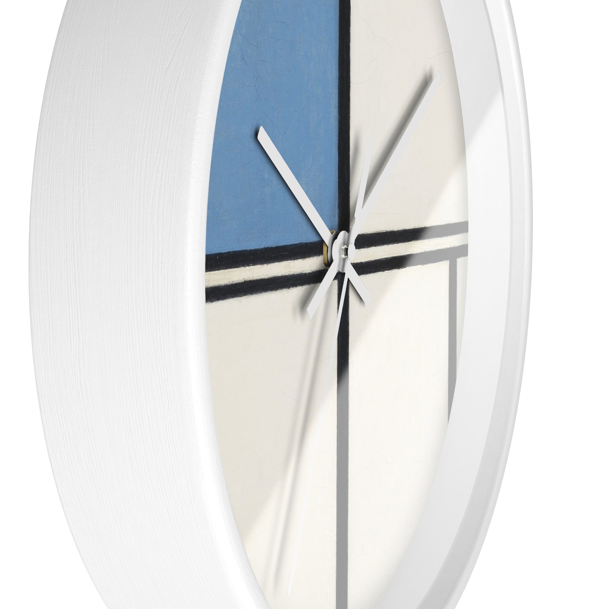 PIET MONDRIAN - COMPOSITION WITH BLUE AND RED - WOODEN WALL ART CLOCK