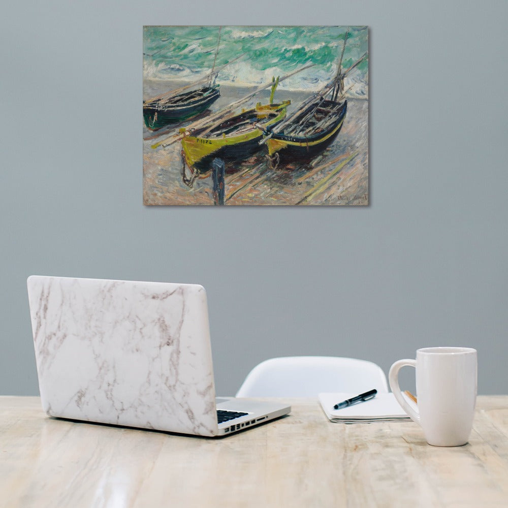 CLAUDE MONET - THREE FISHING BOATS - CANVAS PRINT NO FRAME 