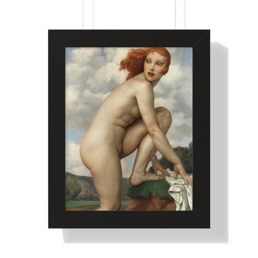 ADRIEN THEVENOT - THE SURPRISED BATHER - FRAMED POSTER 