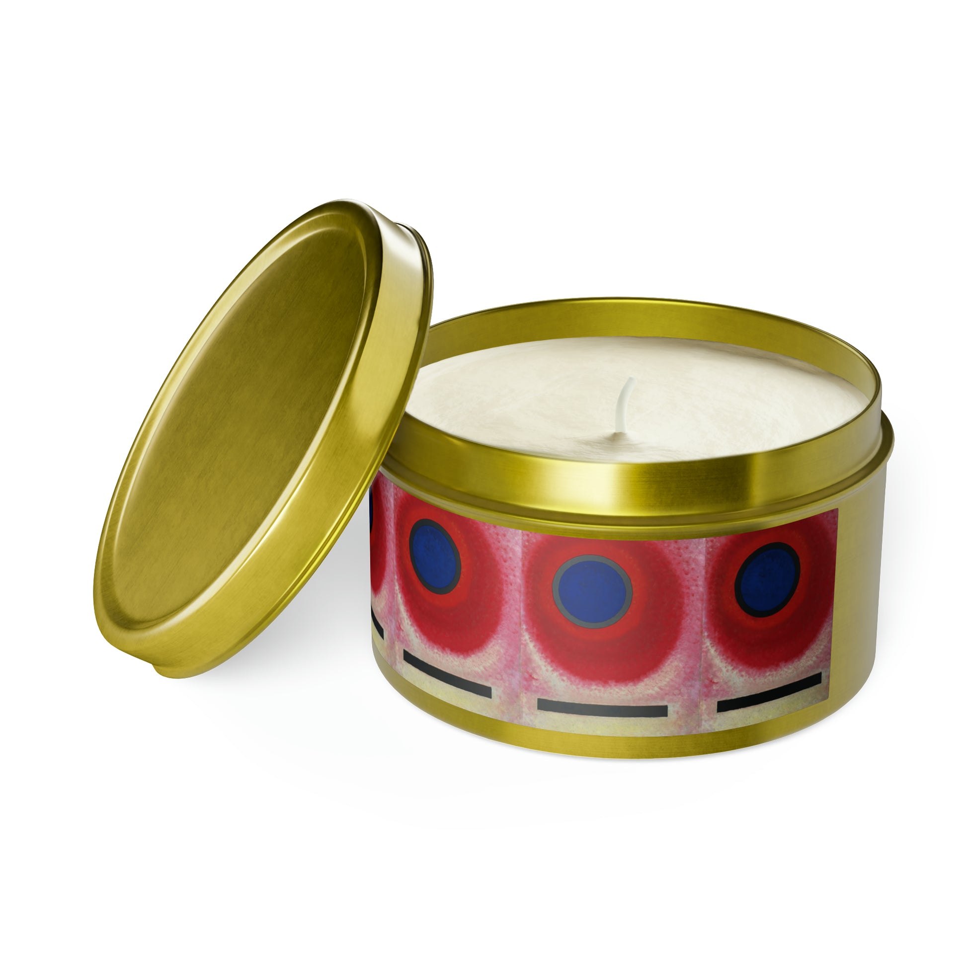 a candle in a tin with a lid