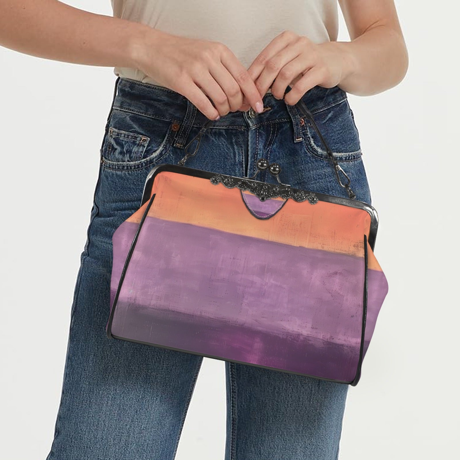 MARK ROTHKO - ABSTRACT - KISS LOCK CROSSBODY SHOULDER BAG