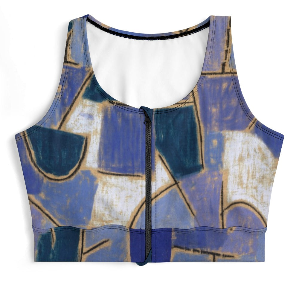 PAUL KLEE - BLUE NIGHT - ZIPPERED YOGA VEST TOP FOR HER