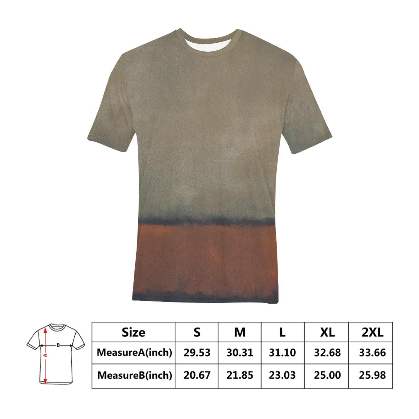 MARK ROTHKO - ABSTRACT ART - MEN'S ALL OVER PRINT T-SHIRT 