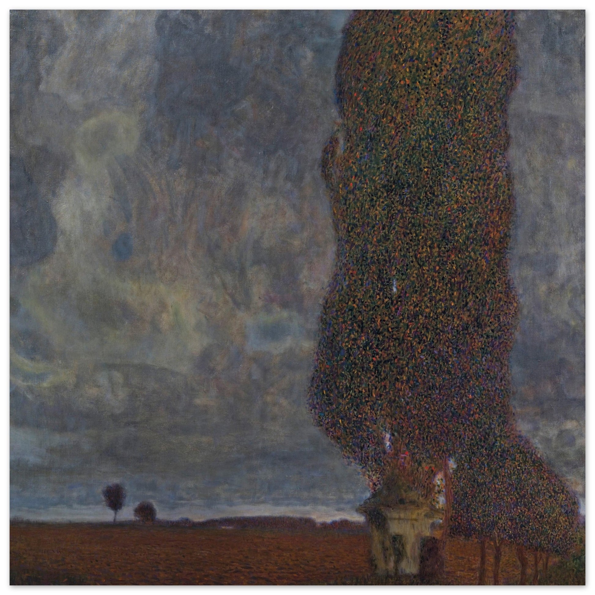 GUSTAV KLIMT - APPROACHING THUNDERSTORM THE LARGE POPLAR II) (1903) - POSTER 12'' x 12''