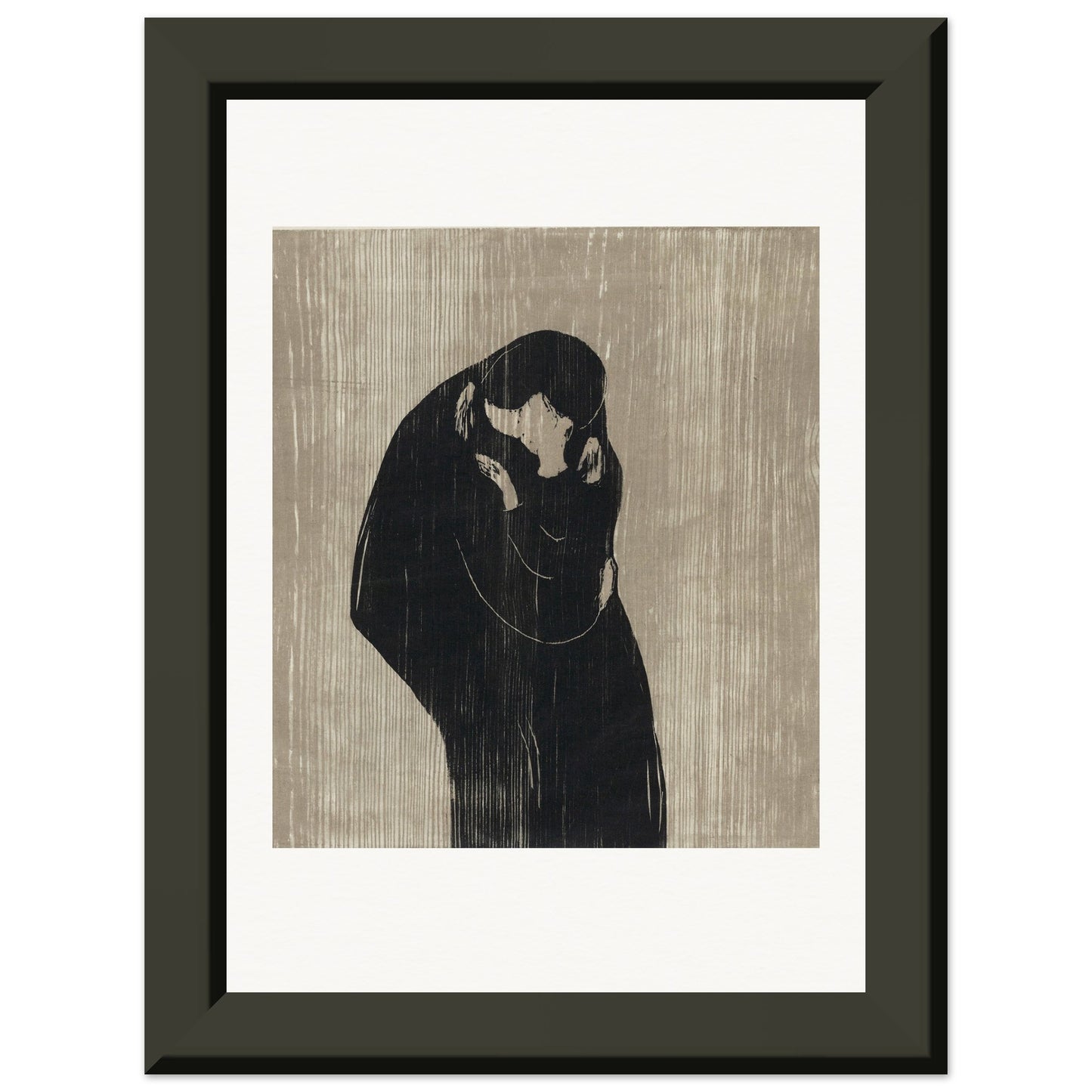 EDVARD MUNCH - THE KISS IV (1902) - MUSEUM MATTE POSTER IN METAL FRAME