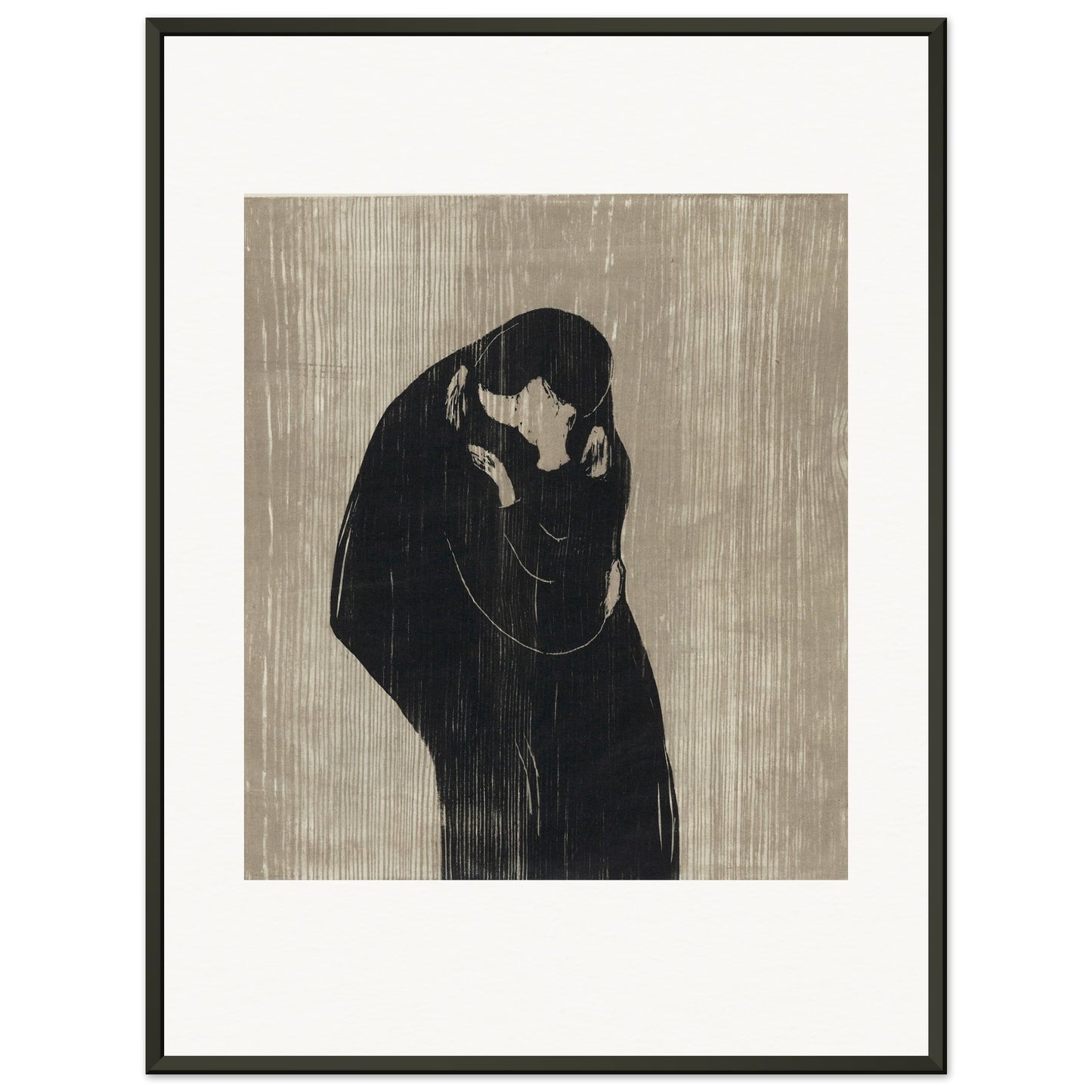 EDVARD MUNCH - THE KISS IV (1902) - MUSEUM MATTE POSTER IN METAL FRAME