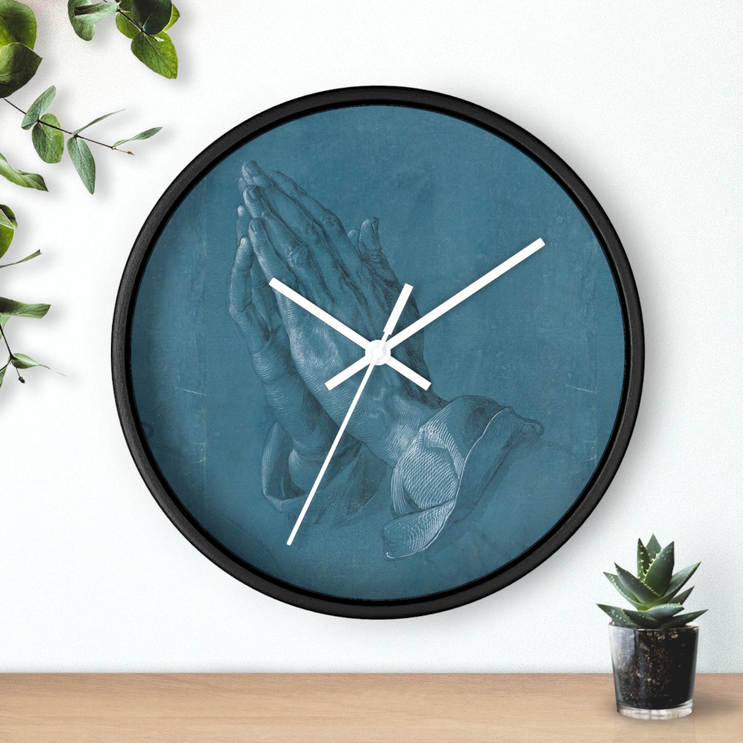 ALBRECHT DURER - PRAYING HANDS - WOODEN WALL ART CLOCK