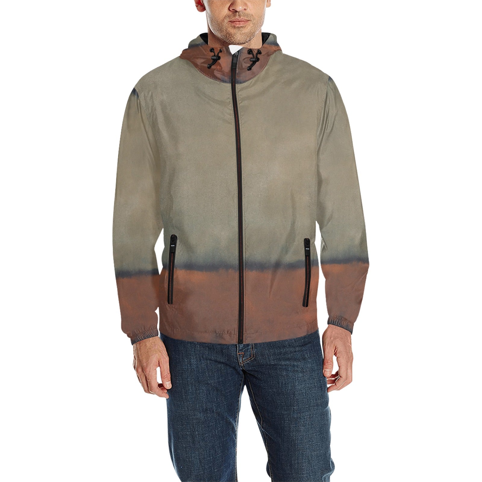 MARK ROTHKO - ABSTRACT ART - MEN'S QUILTED WINDBREAKER 