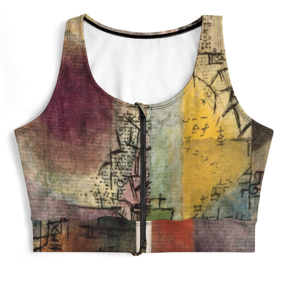 PAUL KLEE - UNTITLED - ZIPPERED YOGA VEST TOP FOR HER