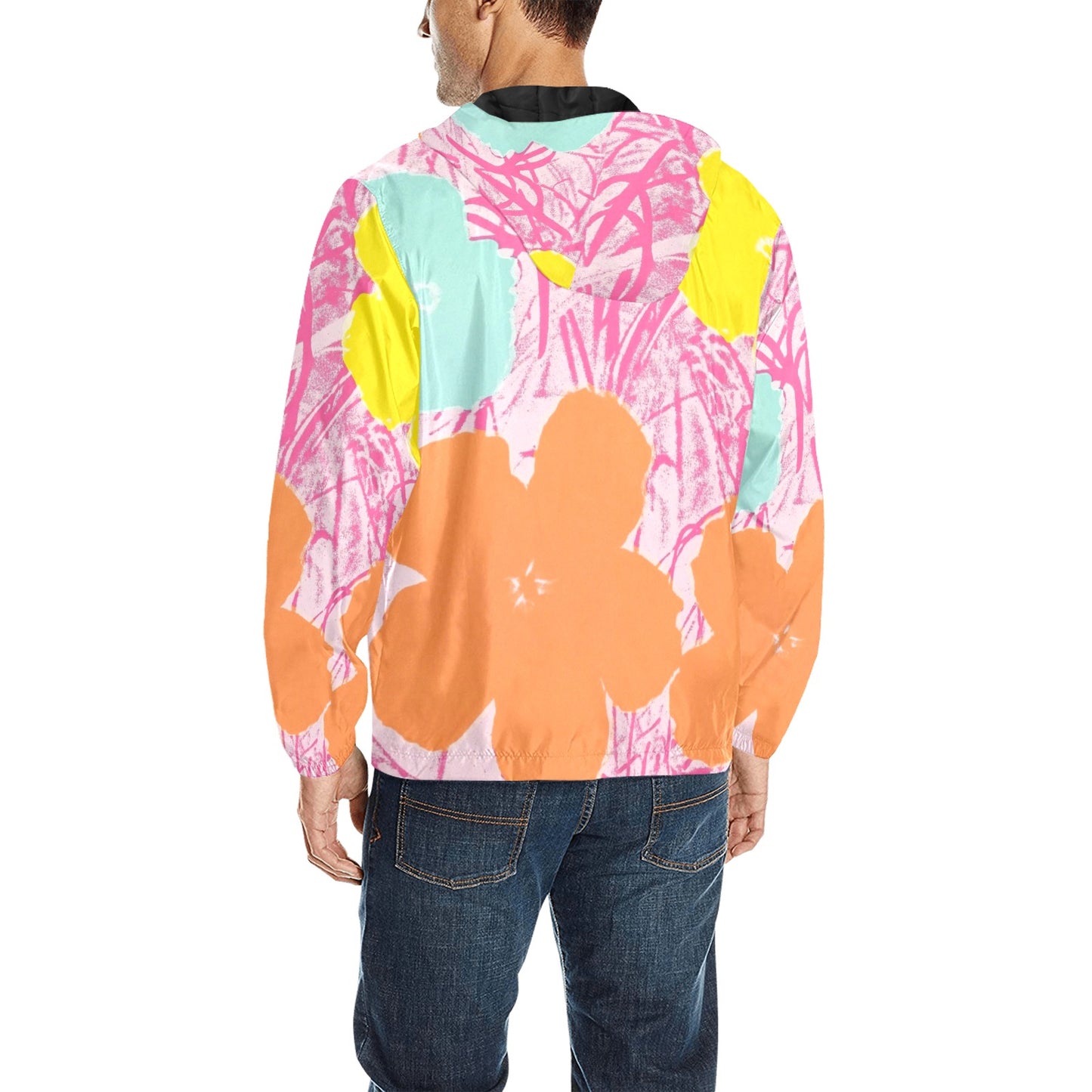 ANDY WARHOL - FLOWERS - MEN'S QUILTED WINDBREAKER