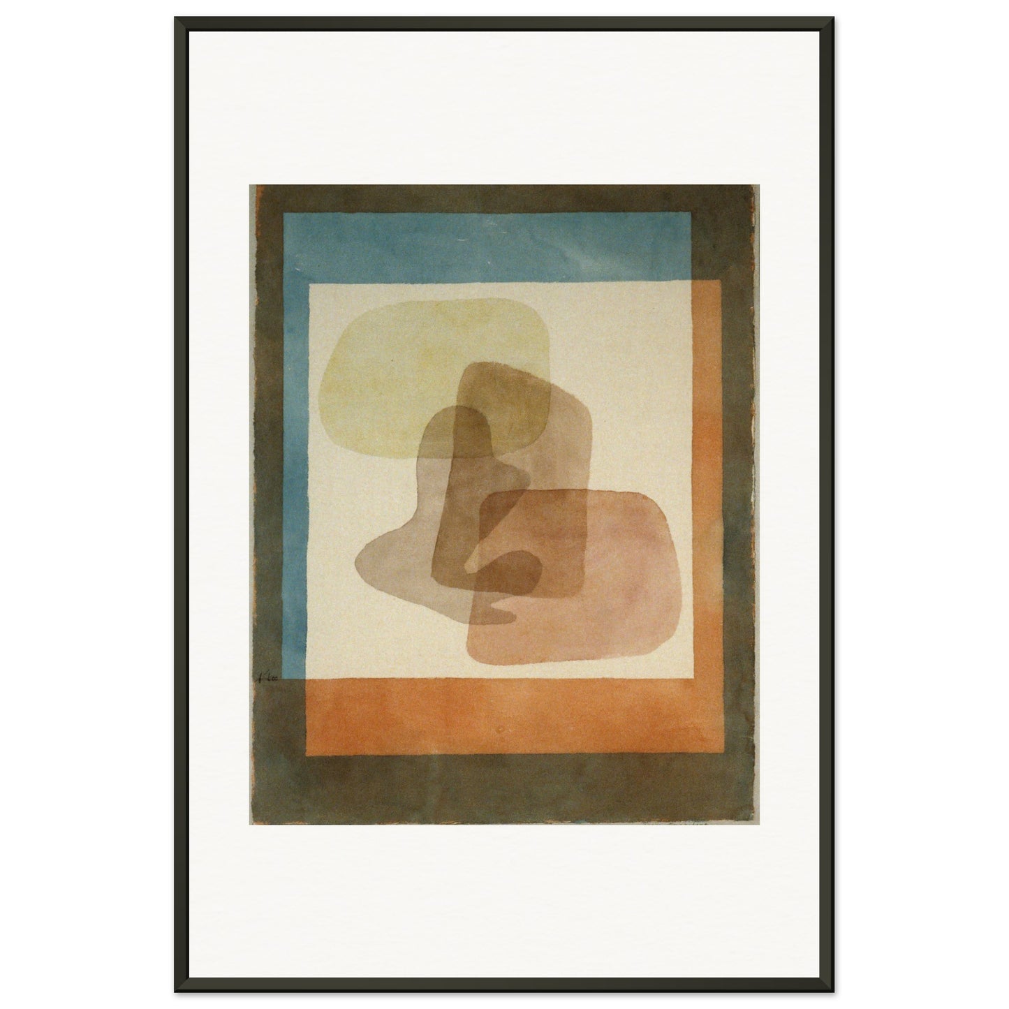 PAUL KLEE - FREE FORMS RIGIDLY MOUNTED (1930) - MUSEUM MATTE POSTER IN METAL FRAME