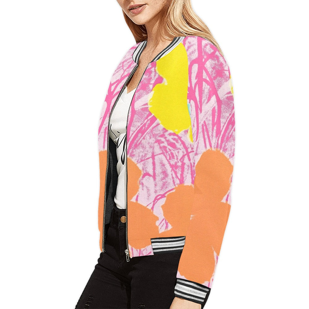 ANDY WARHOL - FLOWERS - WOMEN'S FULL ZIPPER JACKET