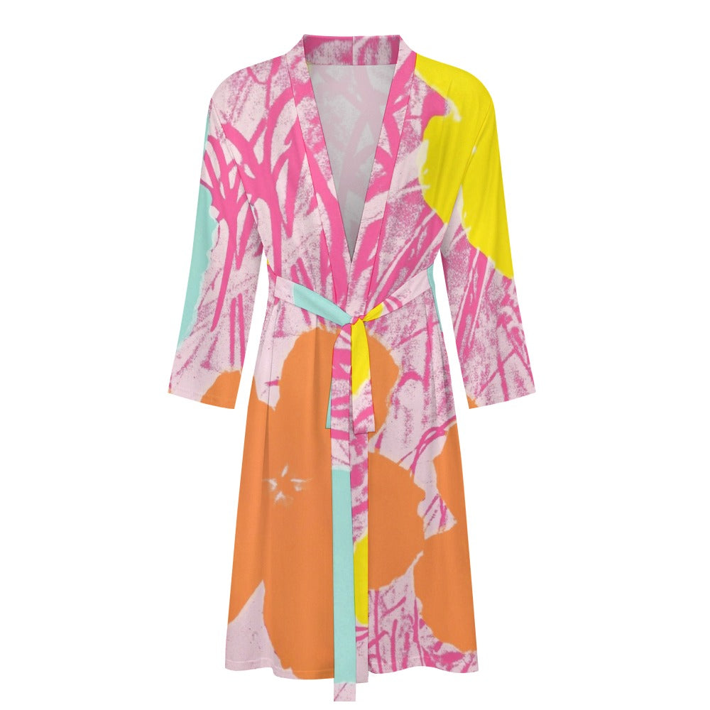 ANDY WARHOL - FLOWERS - MEN'S POLYESTER BATHROBE