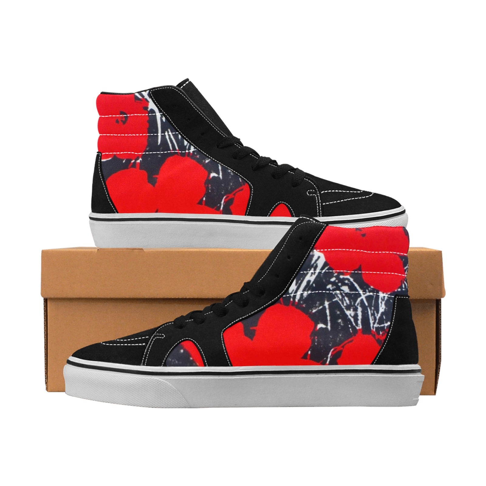 ANDY WARHOL - FLOWERS - MEN'S HIGH TOP CANVAS SHOES