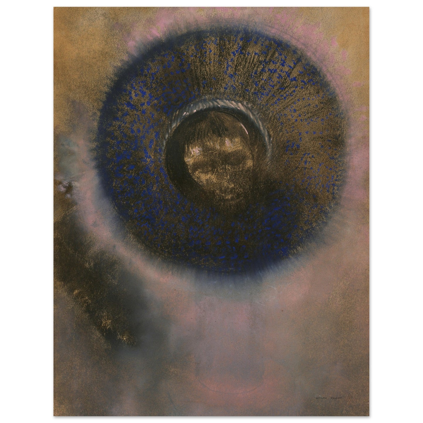 ODILON REDON - HEAD WITHIN AN AUREOLE (1894-1895) - POSTER 11'' x 14''