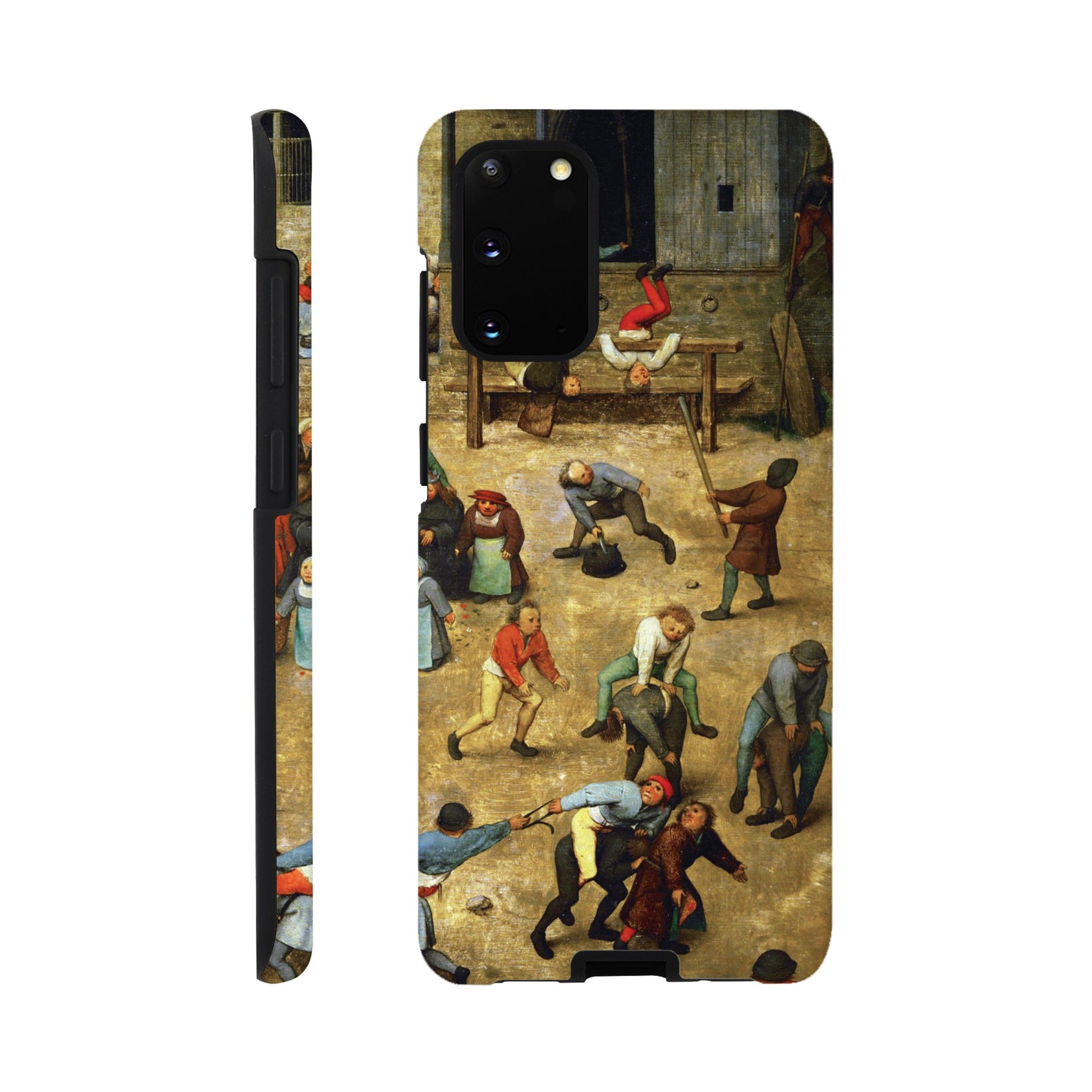 a phone case with a painting of people playing