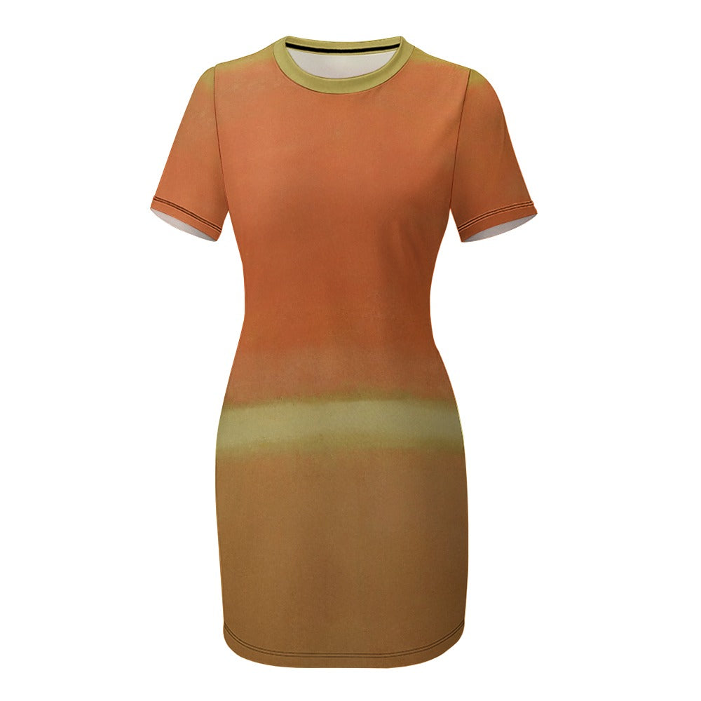 MARK ROTHKO - ABSTRACT ART - CREW NECK SHORT SLEEVE DRESS 