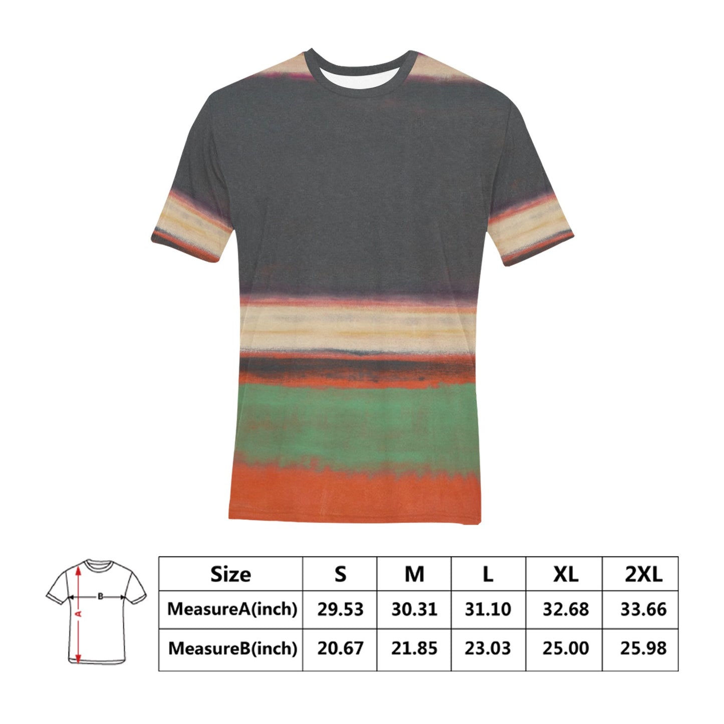 MARK ROTHKO - ABSTRACT ART - MEN'S ALL OVER PRINT T-SHIRT 