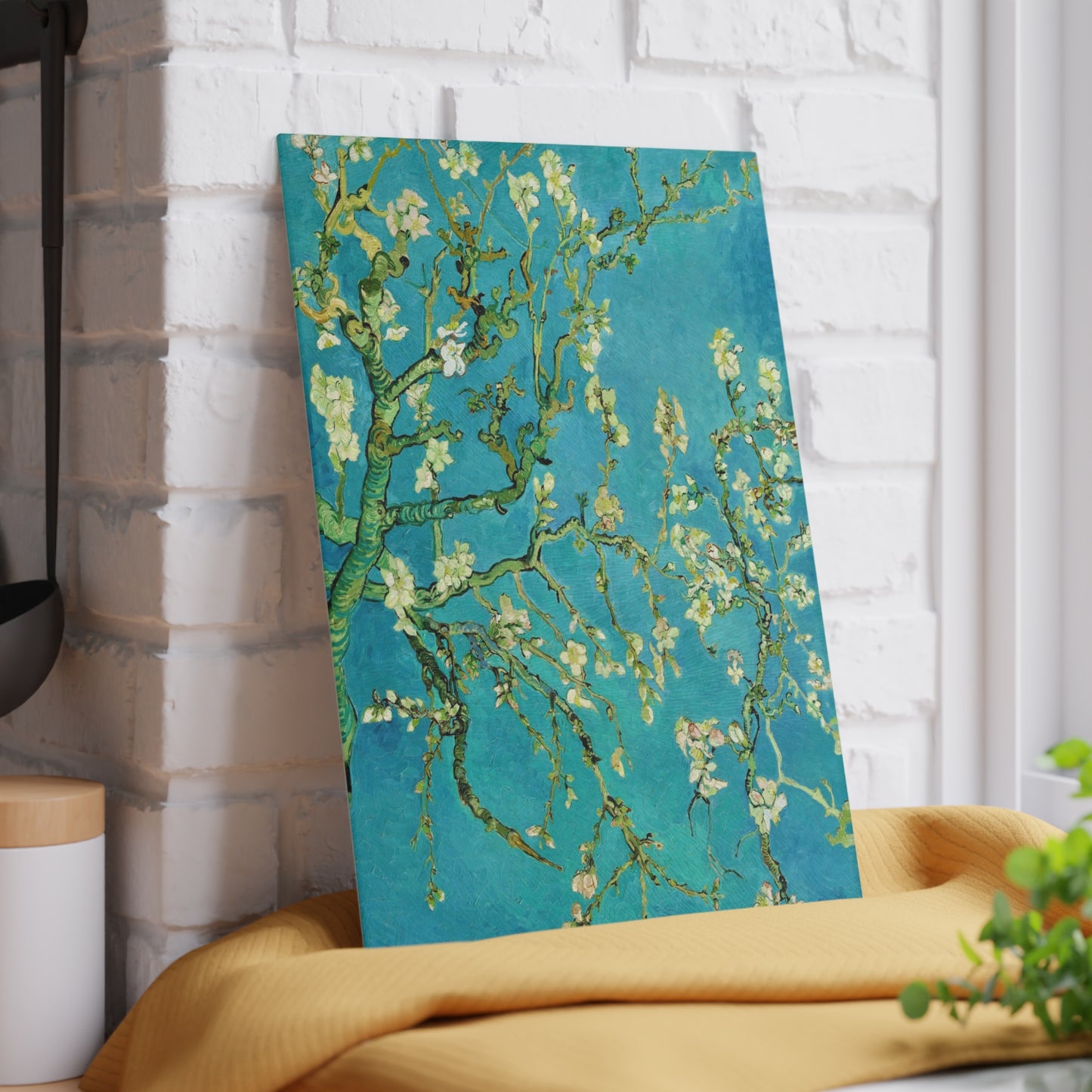 VINCENT VAN GOGH - ALMOND BLOSSOMS - ART GLASS CUTTING BOARD