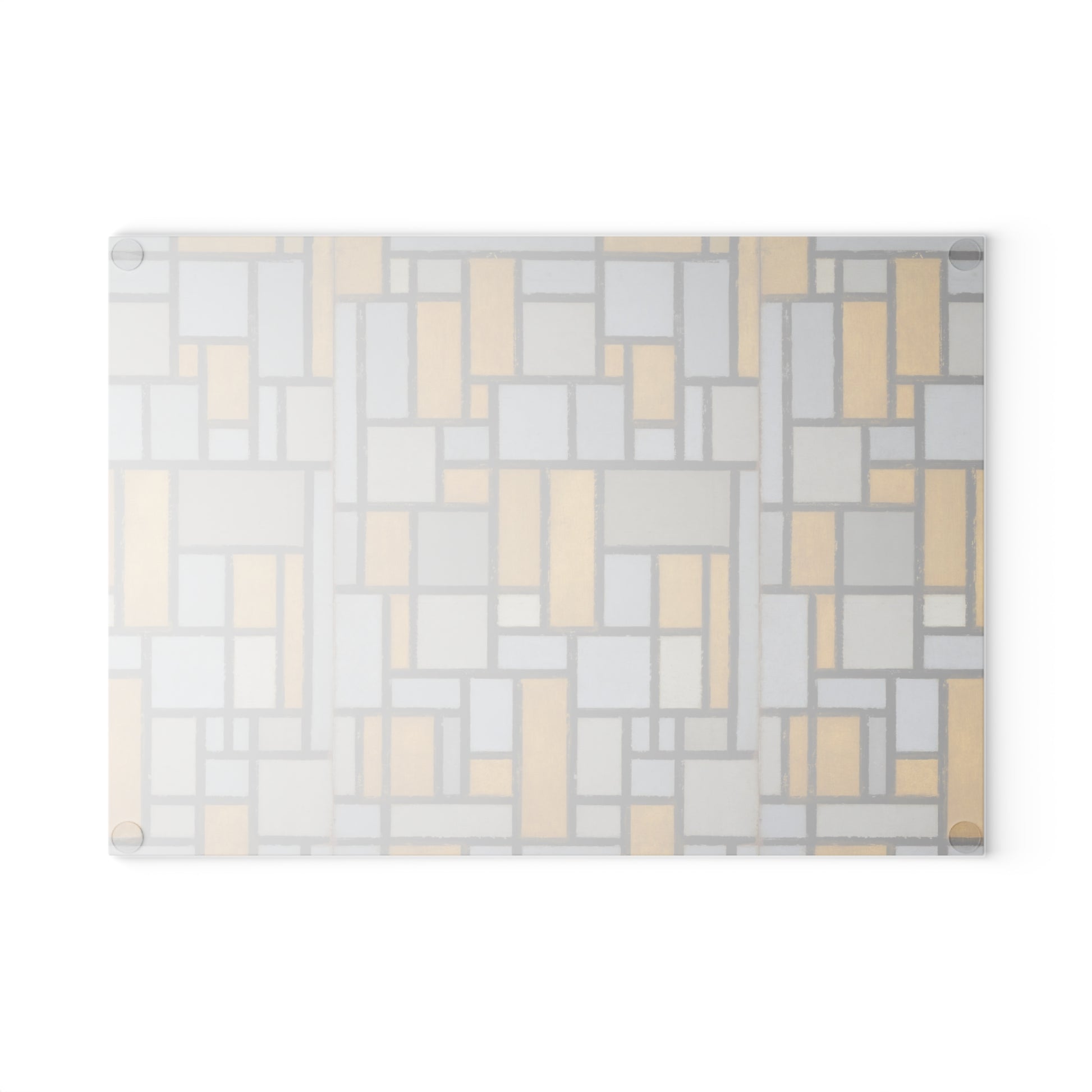 PIET MONDRIAN - COMPOSITION WITH GRID No. 1 - ART GLASS CUTTING BOARD