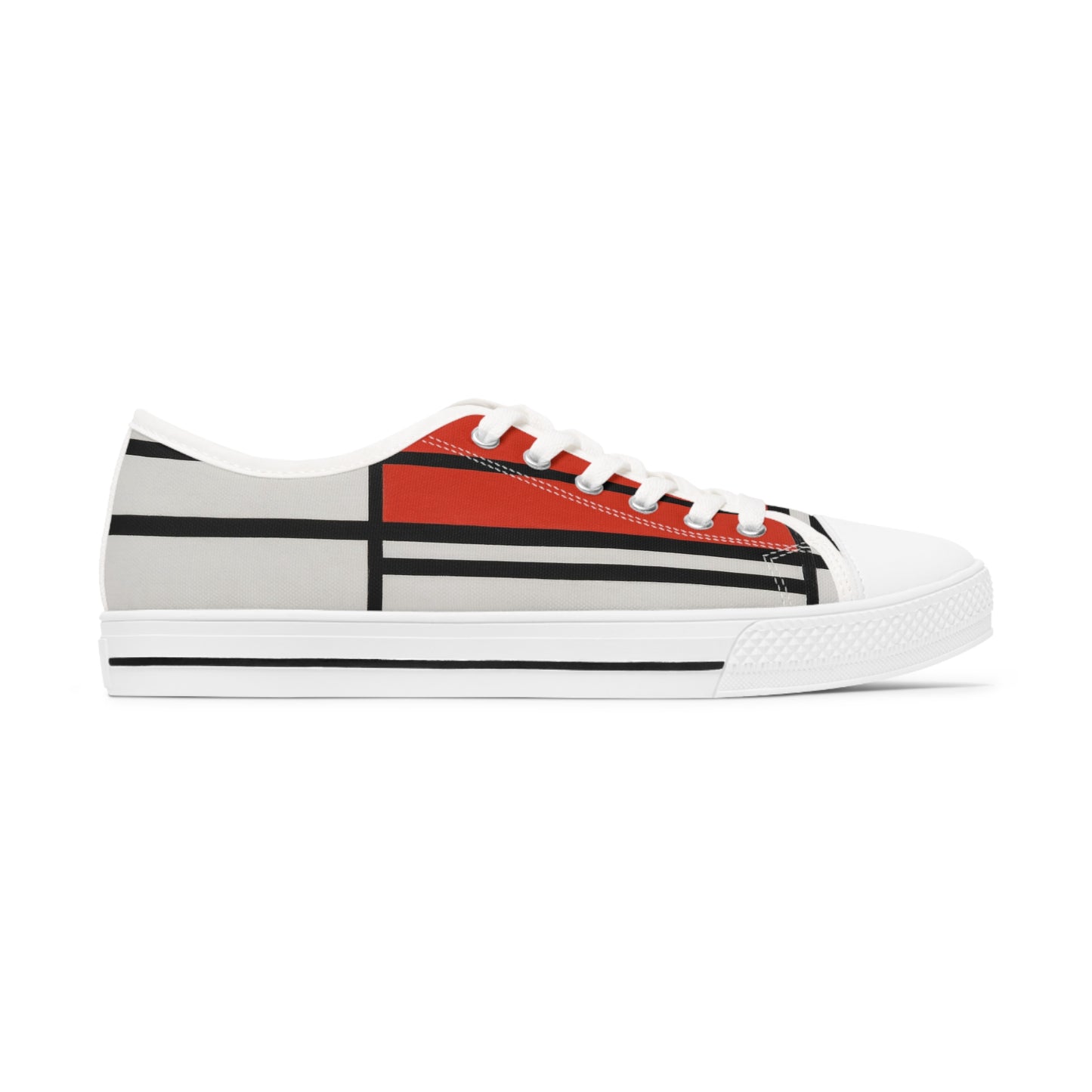 PIET MONDRIAN - COMPOSITION OF RED AND WHITE - LOW TOP ART SNEAKERS FOR HER