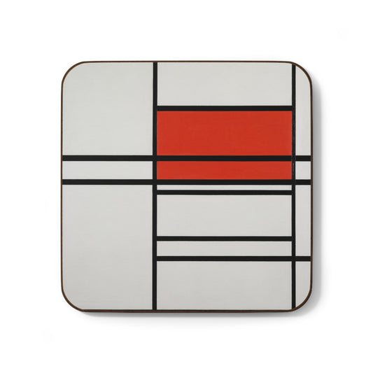PIET MONDRIAN - COMPOSITION OF RED AND WHITE - HARDBOARD BACK COASTER