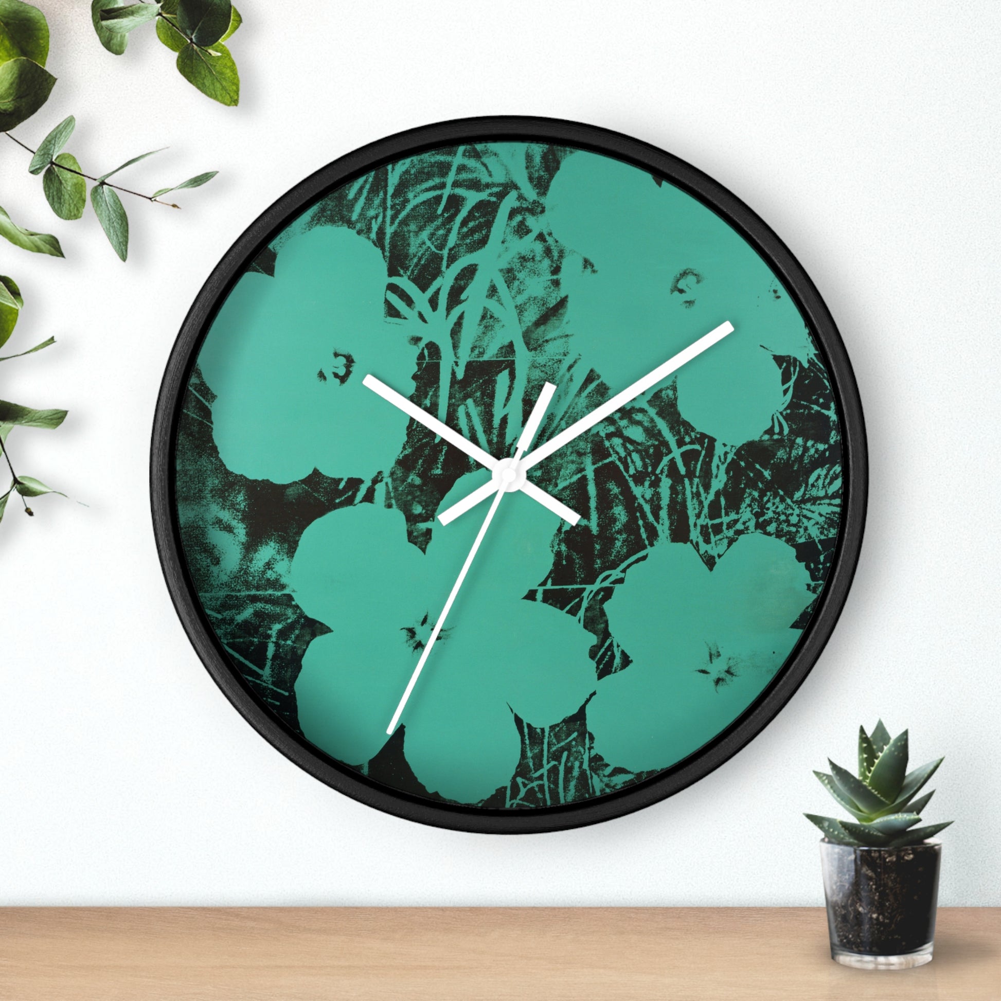 ANDY WARHOL - TEN-FOOT FLOWERS - WOODEN WALL ART CLOCK